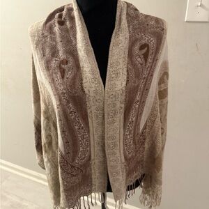 Paisley Patterned Women's Sweater Shawl